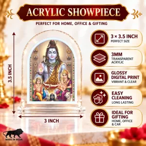 Shiva Parvati Family L Shape Acrylic Showpiece 3 X 3.5 Inch For Home, Office And Car (F177534) Shiva Parvati Family L Shape Acrylic Showpiece 3 X 3.5 Inch For Home, Office And Car (F177534)