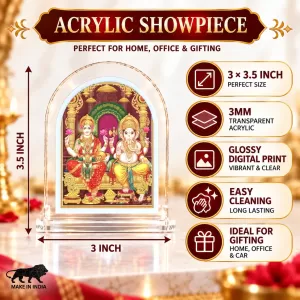 Lakshmi Ganesha L Shape Acrylic Showpiece 3 X 3.5 Inch For Home, Office And Car (F177536) Lakshmi Ganesha L Shape Acrylic Showpiece 3 X 3.5 Inch For Home, Office And Car (F177536)