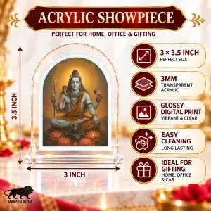 Lord Shiva L Shape Acrylic Showpiece 3 X 3.5 Inch For Home, Office And Car (F177541) Lord Shiva L Shape Acrylic Showpiece 3 X 3.5 Inch For Home, Office And Car (F177541)