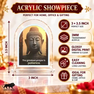 Buddha L Shape Acrylic Showpiece 3 X 3.5 Inch For Home, Office And Car (F177558)