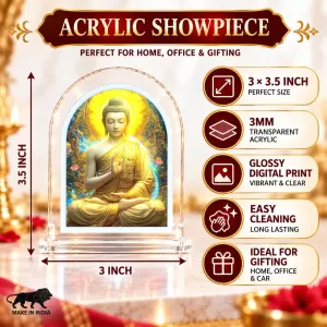 Buddha L Shape Acrylic Showpiece 3 X 3.5 Inch For Home, Office And Car (F177563) Buddha L Shape Acrylic Showpiece 3 X 3.5 Inch For Home, Office And Car (F177563)