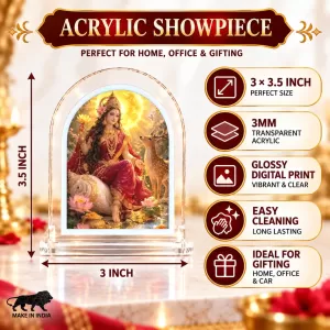 Goddess Mahalakshmi L Shape Acrylic Showpiece 3 X 3.5 Inch For Home, Office And Car (F177564) Goddess Mahalakshmi L Shape Acrylic Showpiece 3 X 3.5 Inch For Home, Office And Car (F177564)