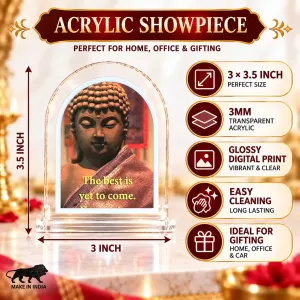Buddha L Shape Acrylic Showpiece 3 X 3.5 Inch For Home, Office And Car (F177566)
