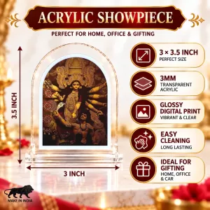 Durga Maa L Shape Acrylic Showpiece 3 X 3.5 Inch For Home, Office And Car (F177588) Durga Maa L Shape Acrylic Showpiece 3 X 3.5 Inch For Home, Office And Car (F177588)