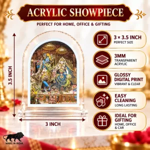 Radha Krishna L Shape Acrylic Showpiece 3 X 3.5 Inch For Home, Office And Car (F177589)