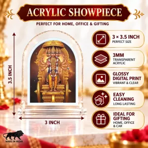 Lord Subhramannya L Shape Acrylic Showpiece 3 X 3.5 Inch For Home, Office And Car (F177604) Lord Subhramannya L Shape Acrylic Showpiece 3 X 3.5 Inch For Home, Office And Car (F177604)