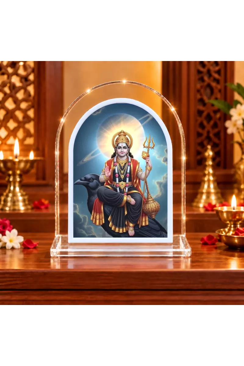 Shani Dev L Shape Acrylic Showpiece 3 X 3.5 Inch For Home, Office And Car (F175689)