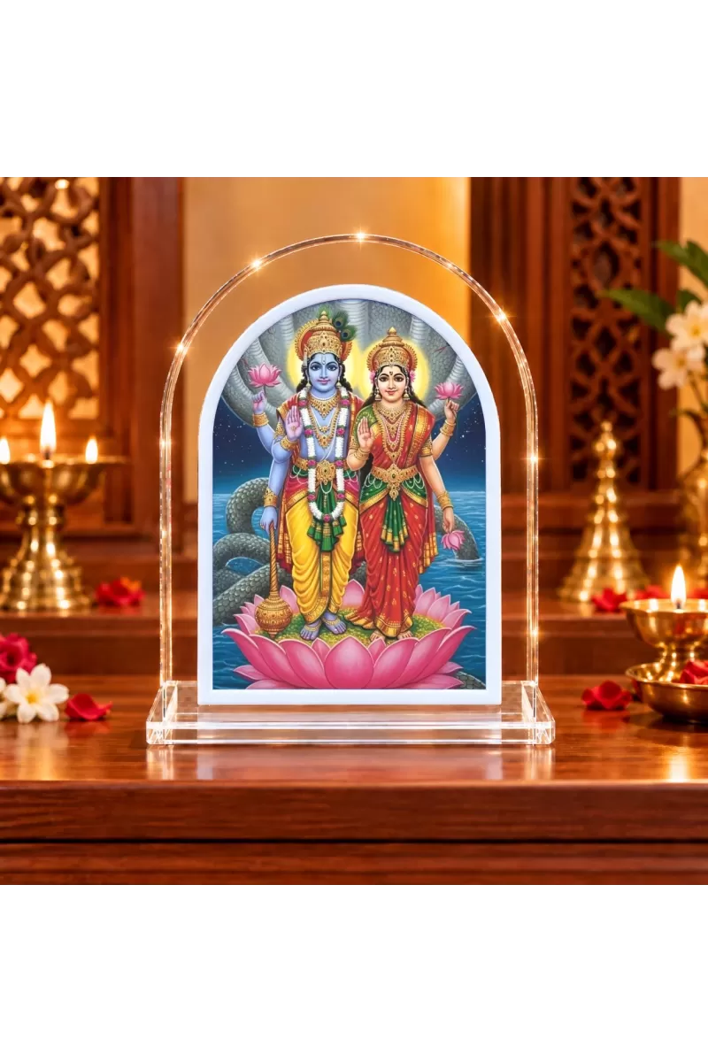 Lakshmi Narayana L Shape Acrylic Showpiece 3 X 3.5 Inch For Home, Office And Car (F175691)