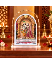 Radha Krishna L Shape Acrylic Showpiece 3 X 3.5 Inch For Home, Office And Car (F175693)