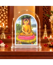 Buddha L Shape Acrylic Showpiece 3 X 3.5 Inch For Home, Office And Car (F175694)