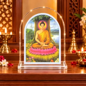 Buddha L Shape Acrylic Showpiece 3 X 3.5 Inch For Home, Office And Car (F175694)