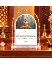Buddha L Shape Acrylic Showpiece 3 X 3.5 Inch For Home, Office And Car (F175695)