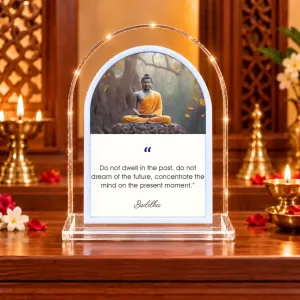 Buddha L Shape Acrylic Showpiece 3 X 3.5 Inch For Home, Office And Car (F175695)