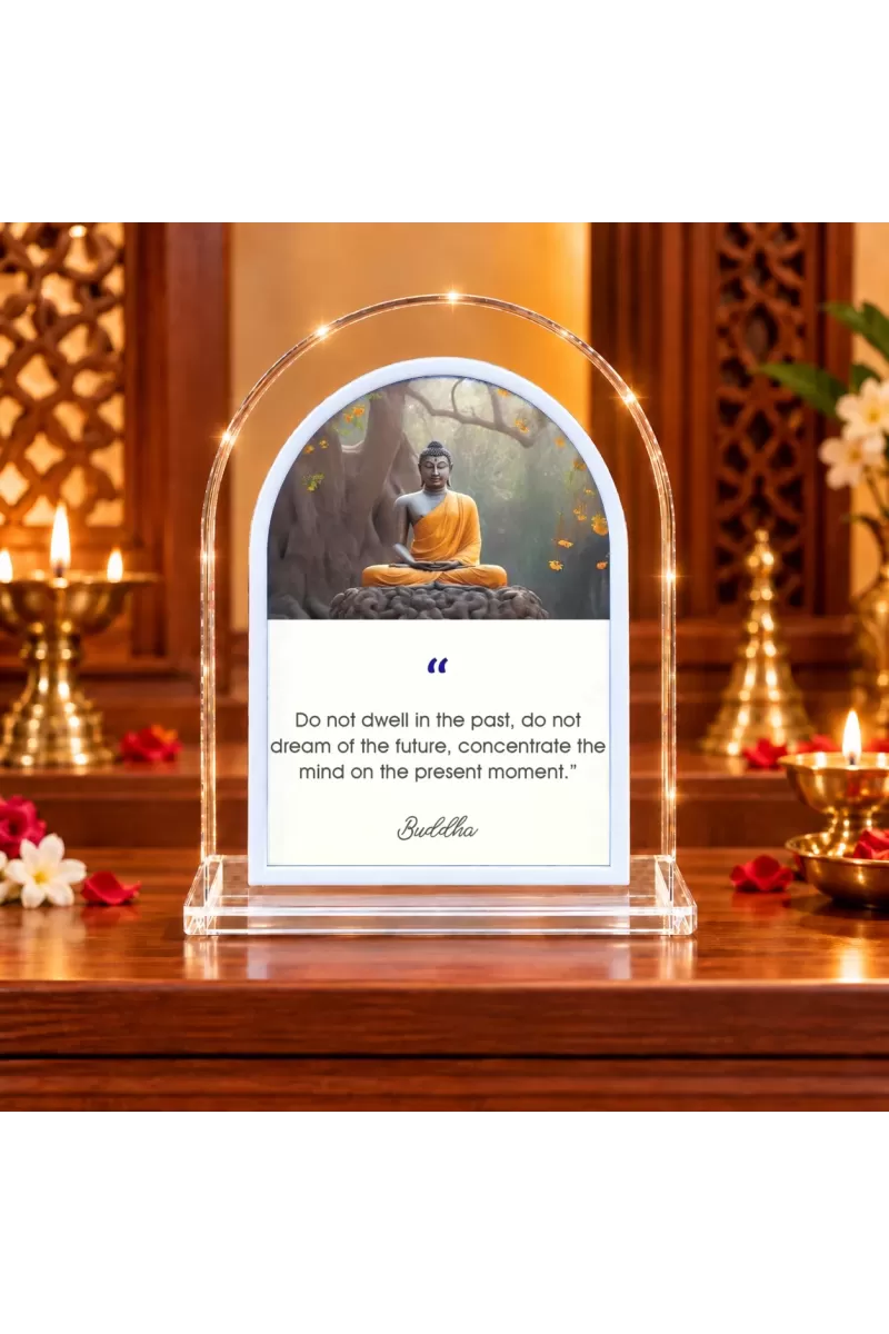 Buddha L Shape Acrylic Showpiece 3 X 3.5 Inch For Home, Office And Car (F175695)