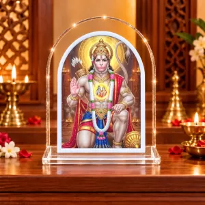 Hanuman L Shape Acrylic Showpiece 3 X 3.5 Inch For Home, Office And Car (F175696)