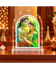 Radha Krishna L Shape Acrylic Showpiece 3 X 3.5 Inch For Home, Office And Car (F175697)