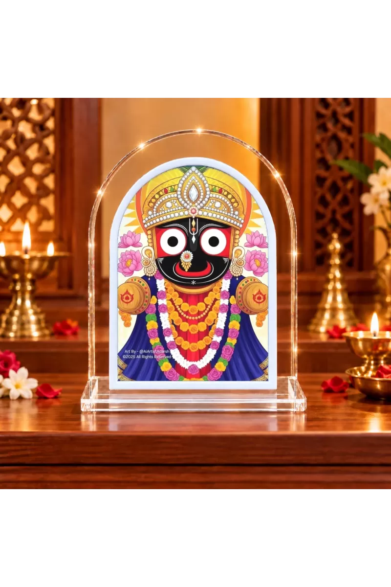 Lord Jagannath L Shape Acrylic Showpiece 3 X 3.5 Inch For Home, Office And Car (F175698)