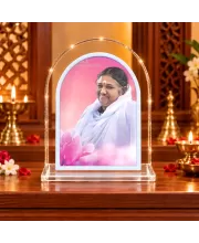 Amma Amritanandamayi L Shape Acrylic Showpiece 3 X 3.5 Inch For Home, Office And Car (F175699)