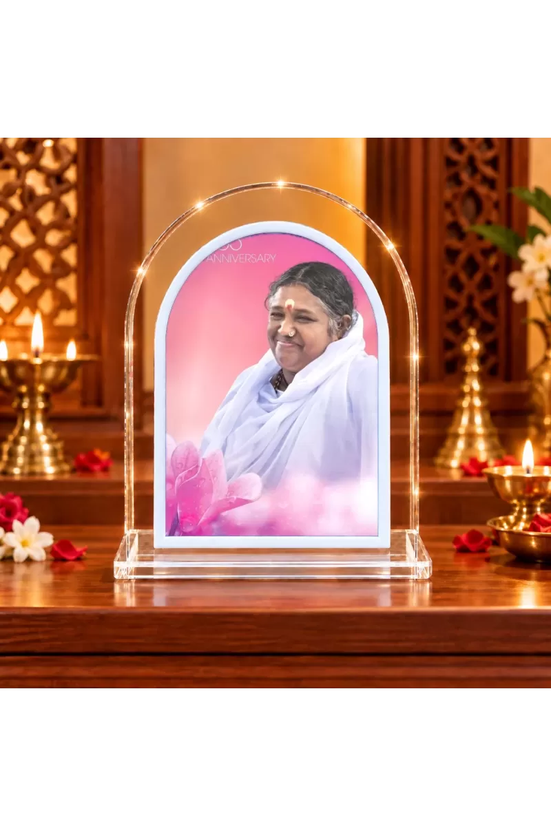 Amma Amritanandamayi L Shape Acrylic Showpiece 3 X 3.5 Inch For Home, Office And Car (F175699)