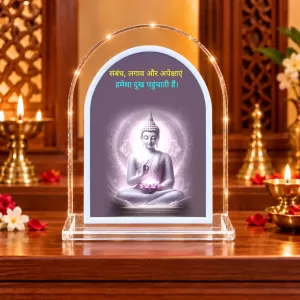 Buddha L Shape Acrylic Showpiece 3 X 3.5 Inch For Home, Office And Car (F175701)