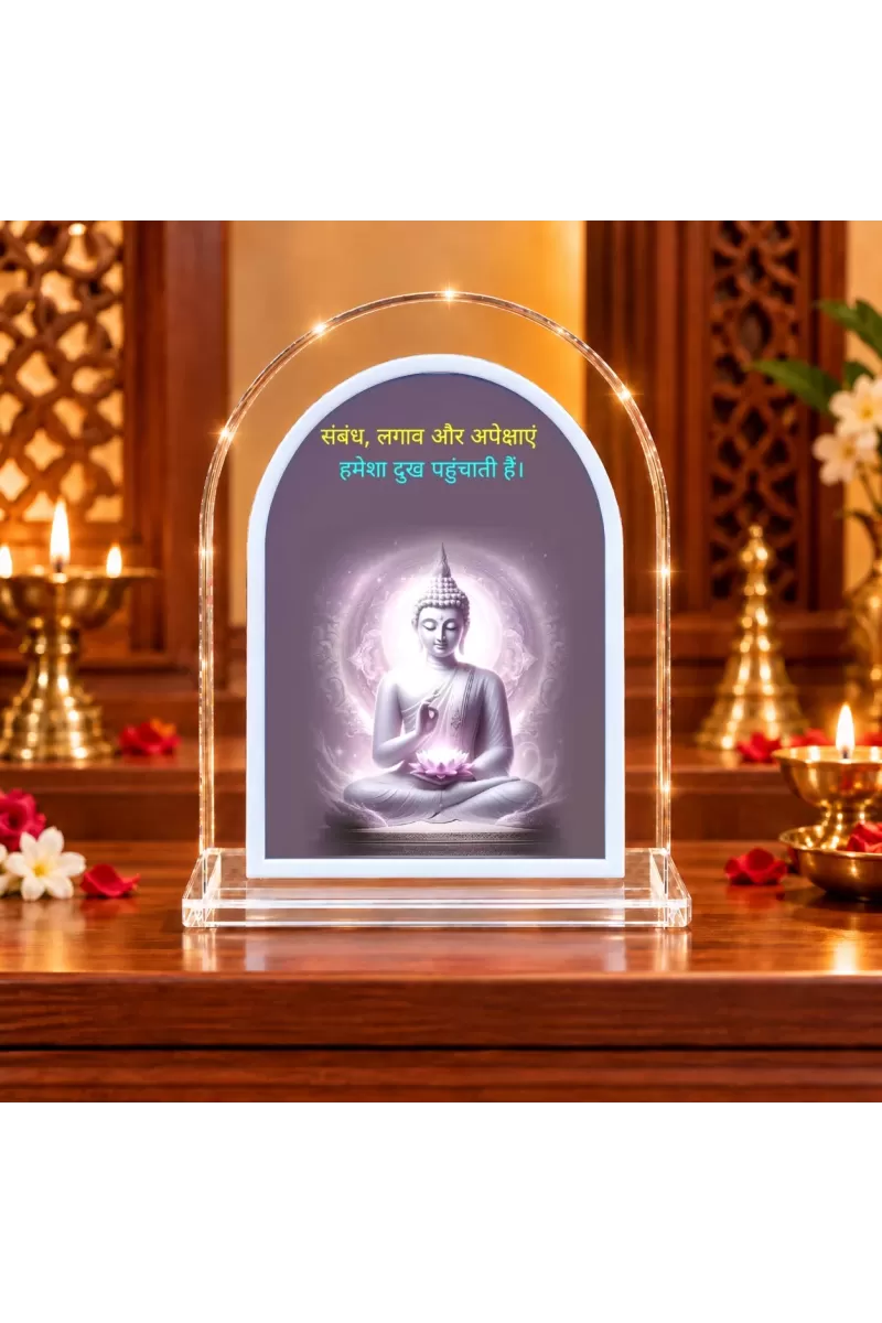 Buddha L Shape Acrylic Showpiece 3 X 3.5 Inch For Home, Office And Car (F175701)