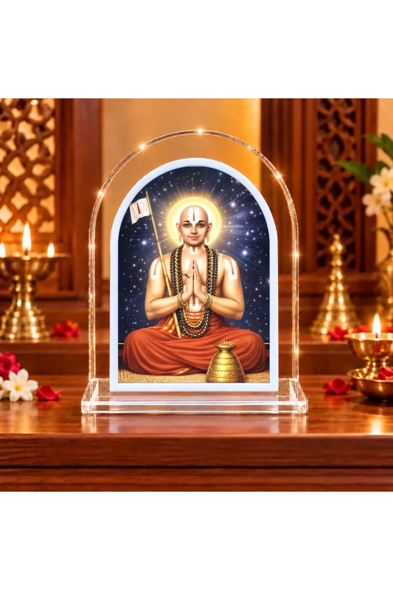 Sri Ramanujacharya L Shape Acrylic Showpiece 3 X 3.5 Inch For Home, Office And Car (F175702)