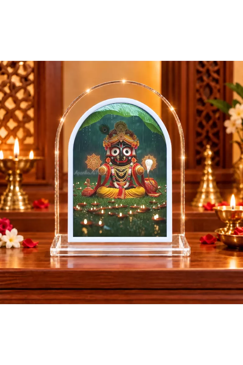 Lord Jagannath L Shape Acrylic Showpiece 3 X 3.5 Inch For Home, Office And Car (F175703)