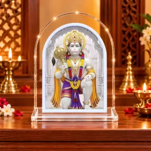 Hanuman L Shape Acrylic Showpiece 3 X 3.5 Inch For Home, Office And Car (F175708)