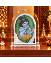 Baby Krishna L Shape Acrylic Showpiece 3 X 3.5 Inch For Home, Office And Car (F175709)