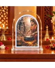 Shiva Parvati L Shape Acrylic Showpiece 3 X 3.5 Inch For Home, Office And Car (F175712)