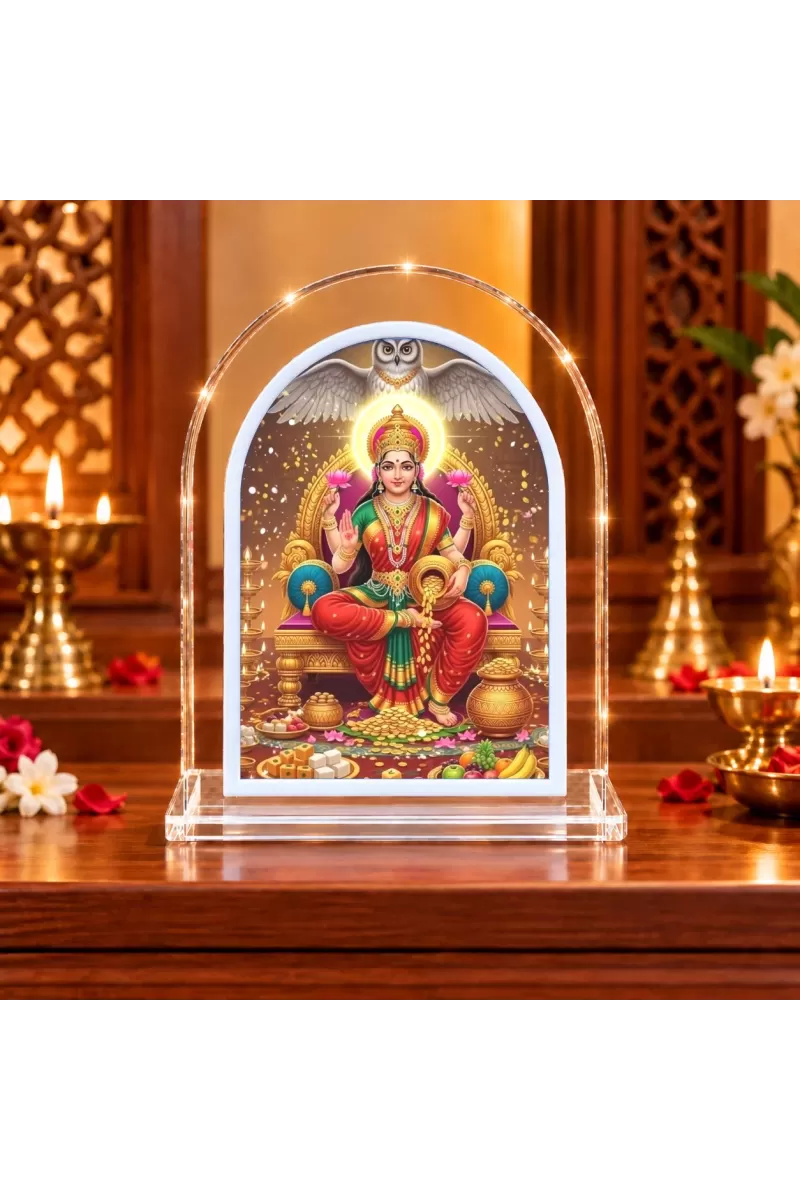 Goddess Lakshmi L Shape Acrylic Showpiece 3 X 3.5 Inch For Home, Office And Car (F175713)