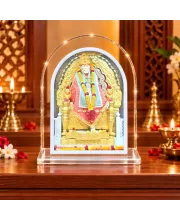 Shirdi Sai Baba L Shape Acrylic Showpiece 3 X 3.5 Inch For Home, Office And Car (F175714)