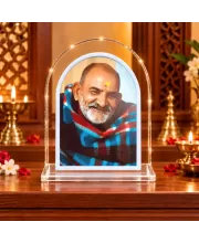 Neem Karoli Baba L Shape Acrylic Showpiece 3 X 3.5 Inch For Home, Office And Car (F175716)