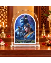 Shiva Parvati L Shape Acrylic Showpiece 3 X 3.5 Inch For Home, Office And Car (F175717)