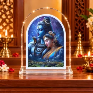 Shiva Parvati L Shape Acrylic Showpiece 3 X 3.5 Inch For Home, Office And Car (F175717) Shiva Parvati L Shape Acrylic Showpiece 3 X 3.5 Inch For Home, Office And Car (F175717)