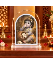 Baby Krishna L Shape Acrylic Showpiece 3 X 3.5 Inch For Home, Office And Car (F175718)
