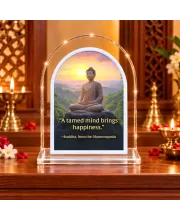 Buddha L Shape Acrylic Showpiece 3 X 3.5 Inch For Home, Office And Car (F175720)