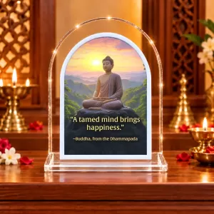 Buddha L Shape Acrylic Showpiece 3 X 3.5 Inch For Home, Office And Car (F175720)