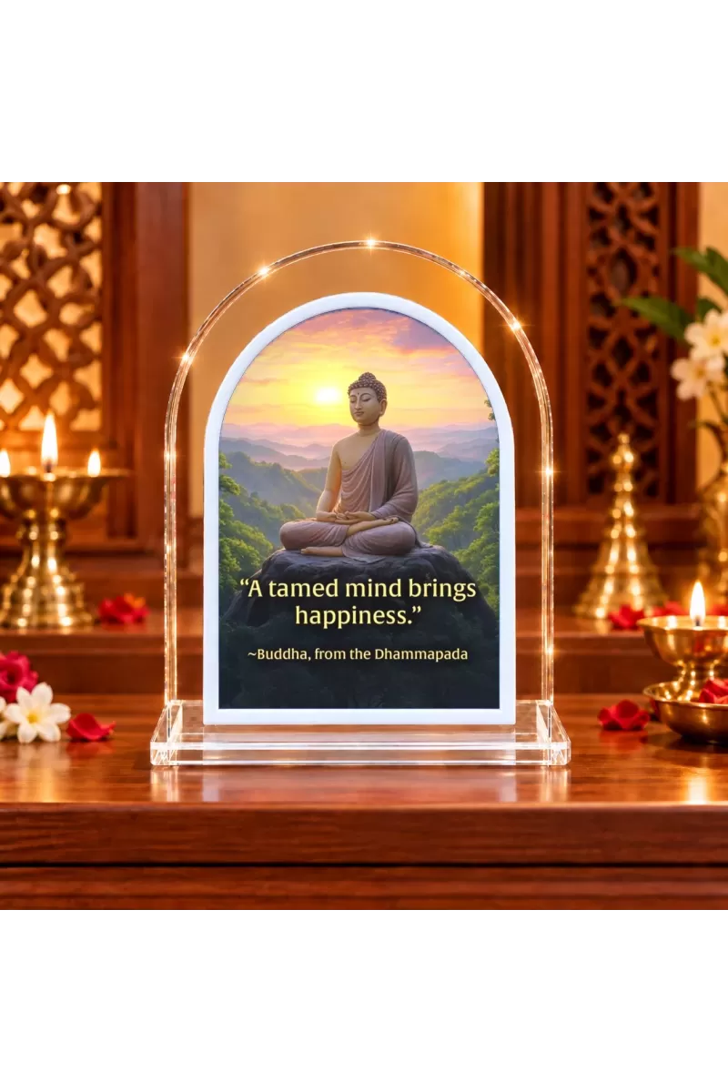Buddha L Shape Acrylic Showpiece 3 X 3.5 Inch For Home, Office And Car (F175720)