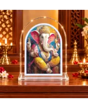 Lord Ganesha L Shape Acrylic Showpiece 3 X 3.5 Inch For Home, Office And Car (F175722)