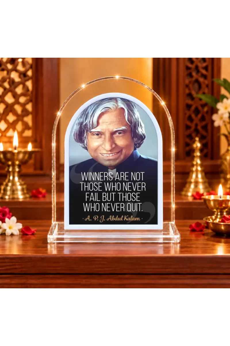 A. P. J. Abdul Kalam L Shape Acrylic Showpiece 3 X 3.5 Inch For Home, Office And Car (F175723)