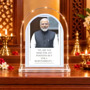 Narendra Modi L Shape Acrylic Showpiece 3 X 3.5 Inch For Home, Office And Car (F175724) Narendra Modi L Shape Acrylic Showpiece 3 X 3.5 Inch For Home, Office And Car (F175724)