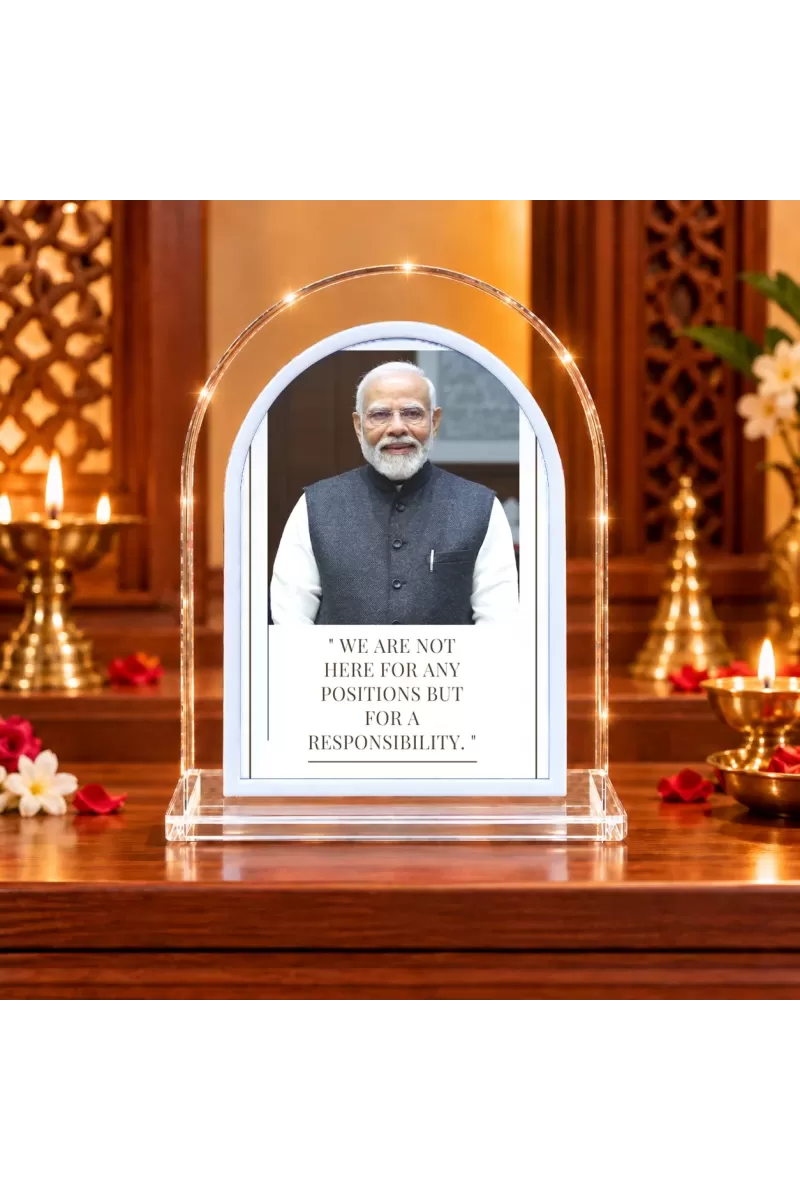 Narendra Modi L Shape Acrylic Showpiece 3 X 3.5 Inch For Home, Office And Car (F175724)