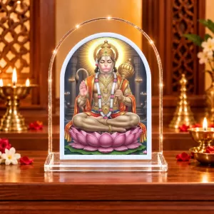 Hanuman L Shape Acrylic Showpiece 3 X 3.5 Inch For Home, Office And Car (F175726)