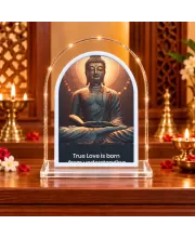 Buddha L Shape Acrylic Showpiece 3 X 3.5 Inch For Home, Office And Car (F175728)