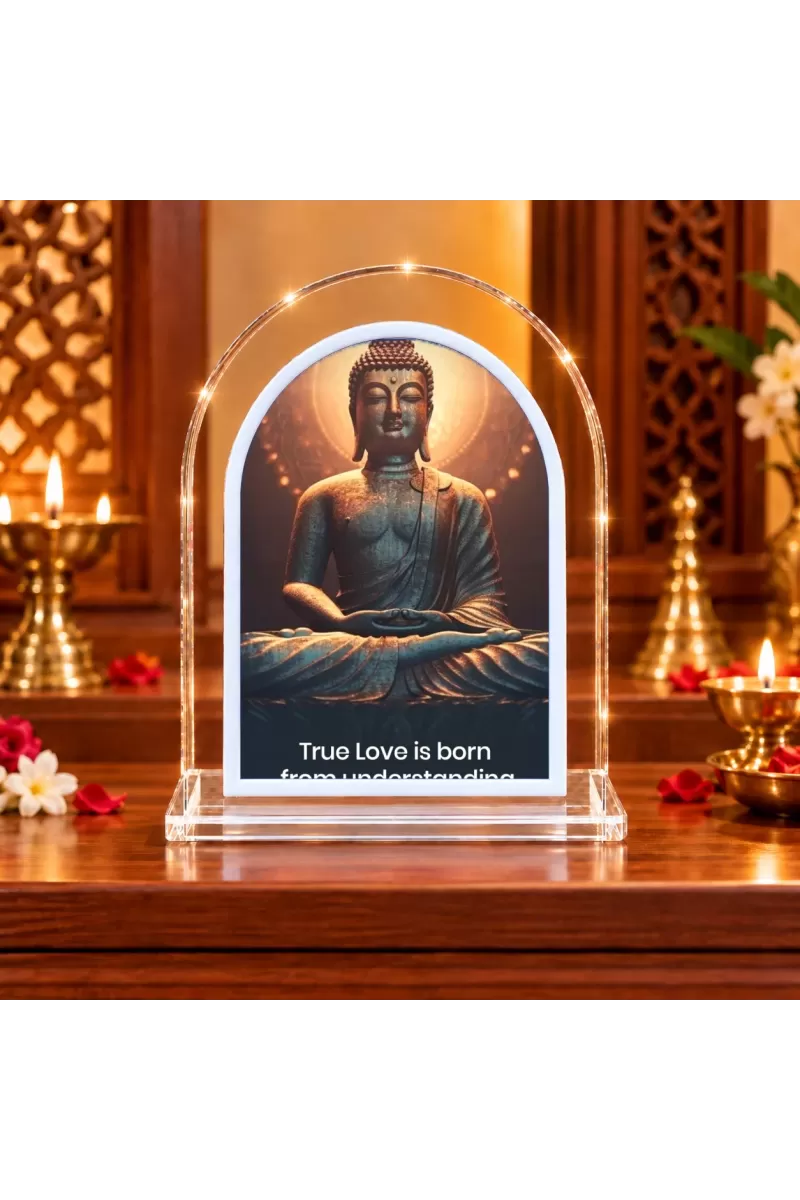 Buddha L Shape Acrylic Showpiece 3 X 3.5 Inch For Home, Office And Car (F175728)