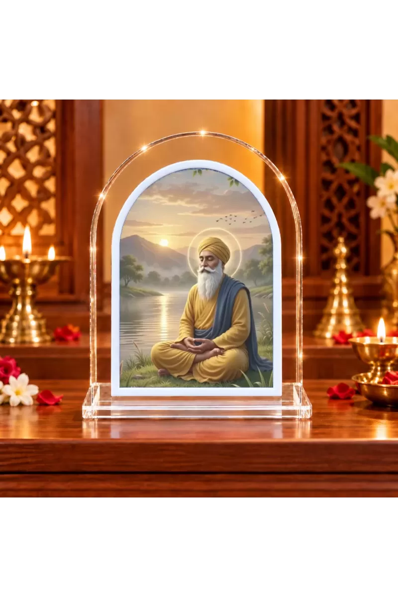 Guru Nanak L Shape Acrylic Showpiece 3 X 3.5 Inch For Home, Office And Car (F175729)