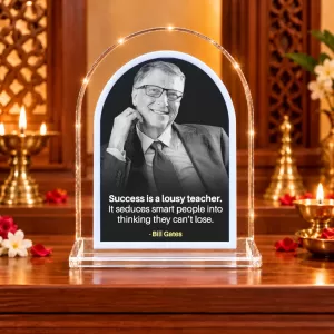 Bill Gates L Shape Acrylic Showpiece 3 X 3.5 Inch For Home, Office And Car (F175731)