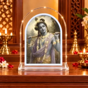 Lord Krishna L Shape Acrylic Showpiece 3 X 3.5 Inch For Home, Office And Car (F175734)