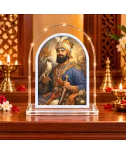 Guru Gobind L Shape Acrylic Showpiece 3 X 3.5 Inch For Home, Office And Car (F175737)